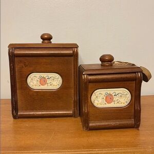 Wooden marmalade goose canisters